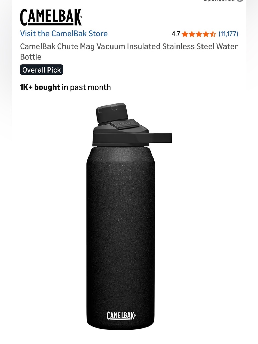 CamelBak Chute Mag Vacuum Insulated Stainless Steel Water Bottle 32oz